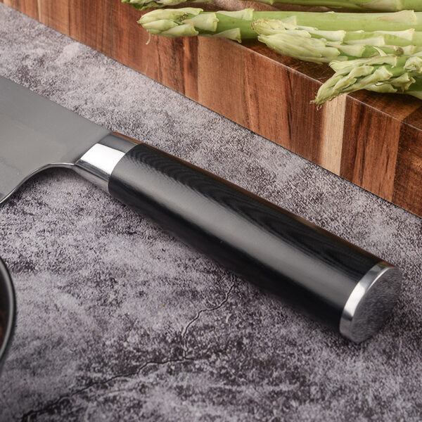 Chef's Knife with a 6-Layer Composite Steel Blade – 21 cm, showcasing the ergonomic G10 handle and high-carbon steel blade for durability.