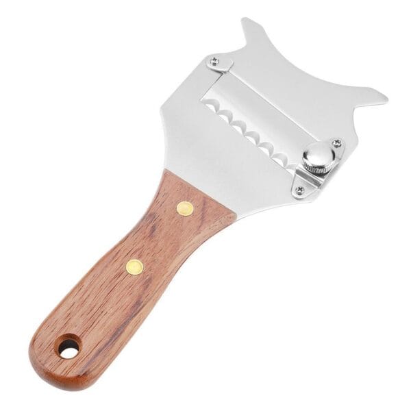 Stainless steel truffle shaver with durable rosewood handle for professional chefs