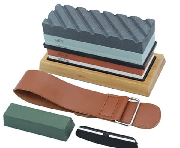 Whet stone set with 400/1000 and 3000/6000 grit stones
