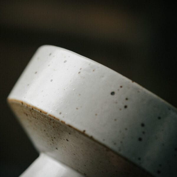 White High-Foot Ceramic Serving Bowl, perfect for adding a touch of sophistication to any dining experience."