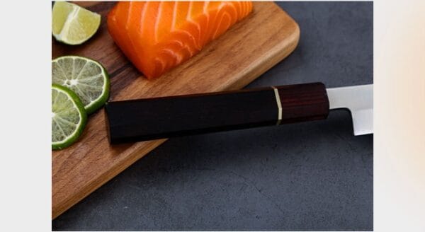 Durable and sharp Yanagiba sashimi knife with 58-60 HRC hardness and professional-grade performance