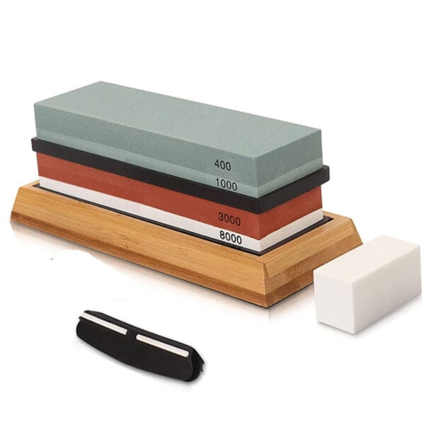 Minimalist White Corundum double sharpening stones with silicone pad for stability