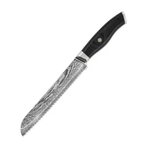 Bread Knife Damascus 33cm – Damascus Steel for Clean Cuts