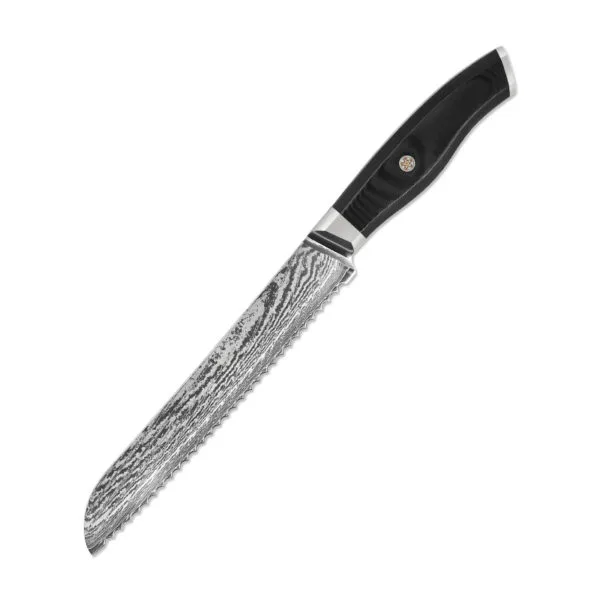 Bread Knife Damascus 33cm – Damascus Steel for Clean Cuts