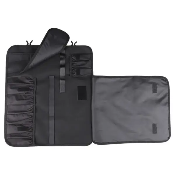 Professional-grade knife roll with secure storage for knives and kitchen essentials